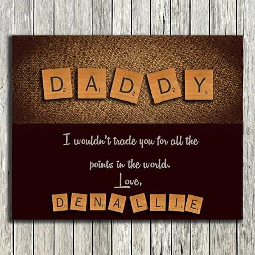 8x10 Unframed Print Personalized Gift For Daddy Scrabble Tile Letters Fathers Day Birthday Gift From Children Custom Wedding Art