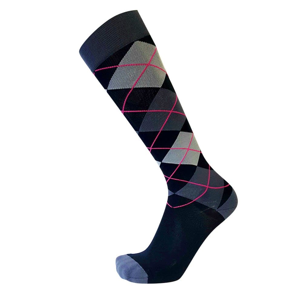 VenaCouture Mens 15-20 mmHg Compression Socks, Bold Argyle Pattern