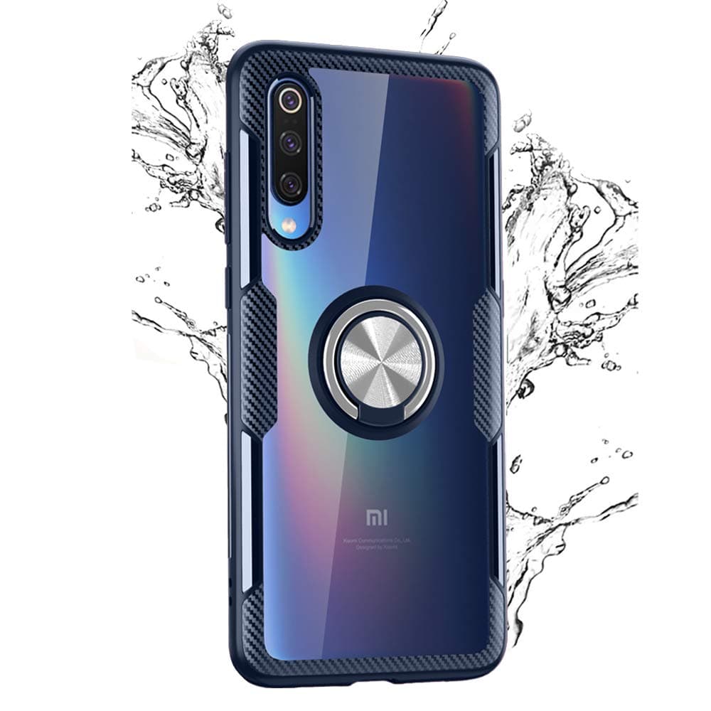 TOPOFU® for Xiaomi Mi Note 10 Pro Case,Transparent clear Anti-Scratch Shockproof PC+TPU Protective Case+ Foldable Holder for Xiaomi Mi Note 10 Pro,Blue
