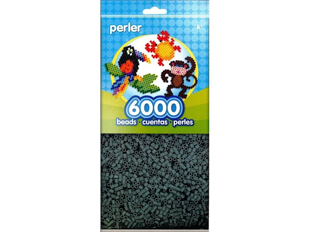 Mini Perler Beads 6,000/Pkg-Grey