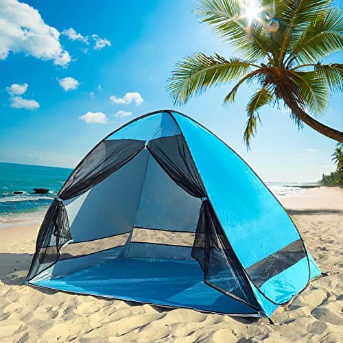 DIOSN Pop Up Beach Tent [2018 New Version Larger] 1-4 Persons,UPF 50 + UV Protection Sun Shelter Sun Shade,Automatic Kids Portable Tent Family Cabana Beach Shelter for Fishing Camping Garden Outdoor