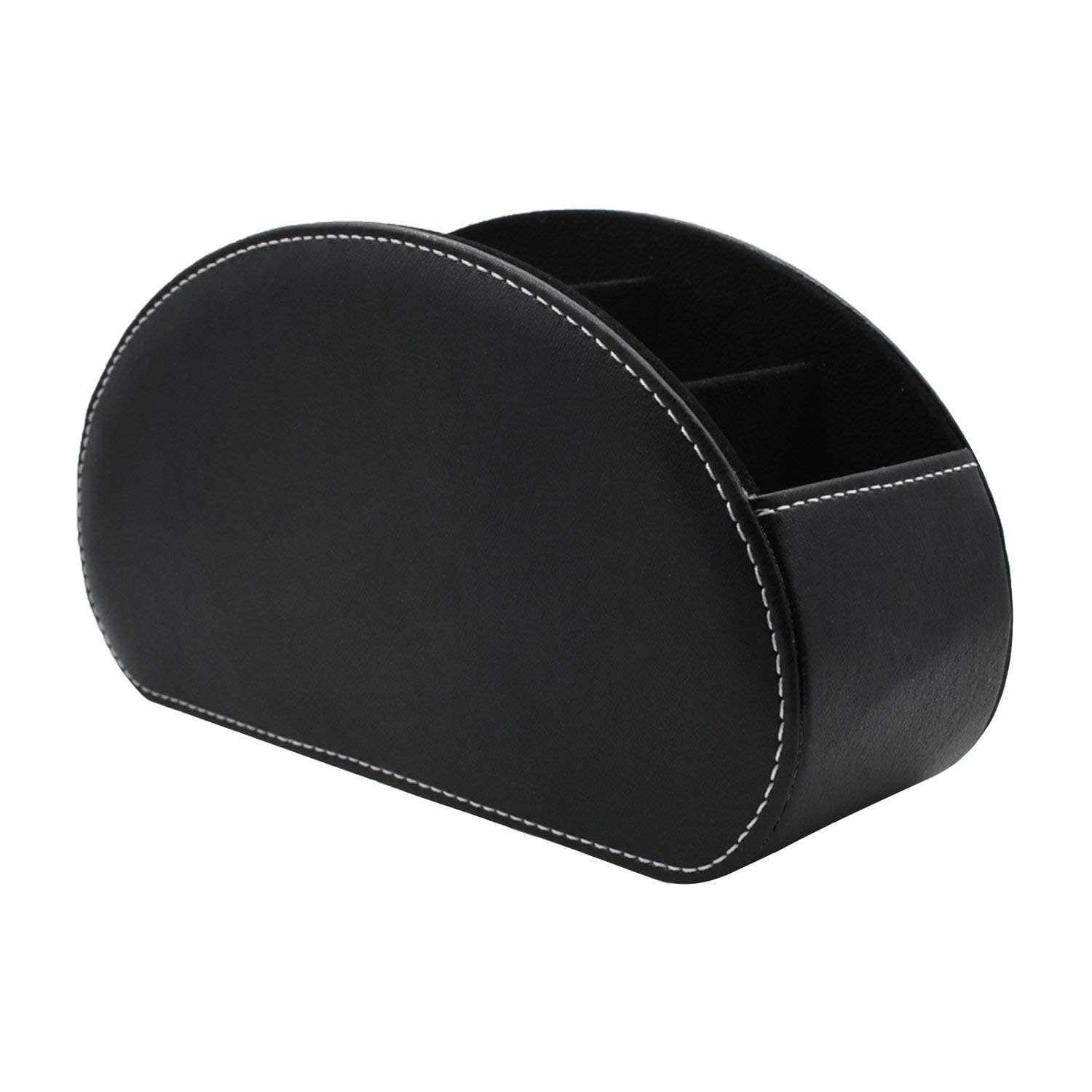 Remote Control Holder with 4~6 Spacious Compartments - Leather Storage Pocket Accessories Fashionable Cell Phone Storage Box