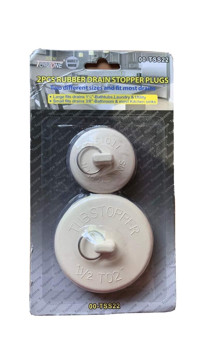 2 Pc Rubber Drain Sink Stopper Stoppers Plugs