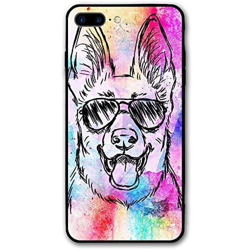 German Shepherd Dog Wear Glasses IPhone 7 Plus Case Texture Pattern Premium Hybrid Protective Clear Case