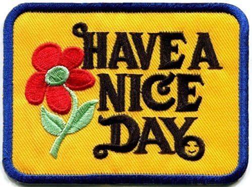 9.0 x 6.5 cm Have a Nice Day Retro Hippie Groovy Iron-on Patch Cute Gift to Your Cloth