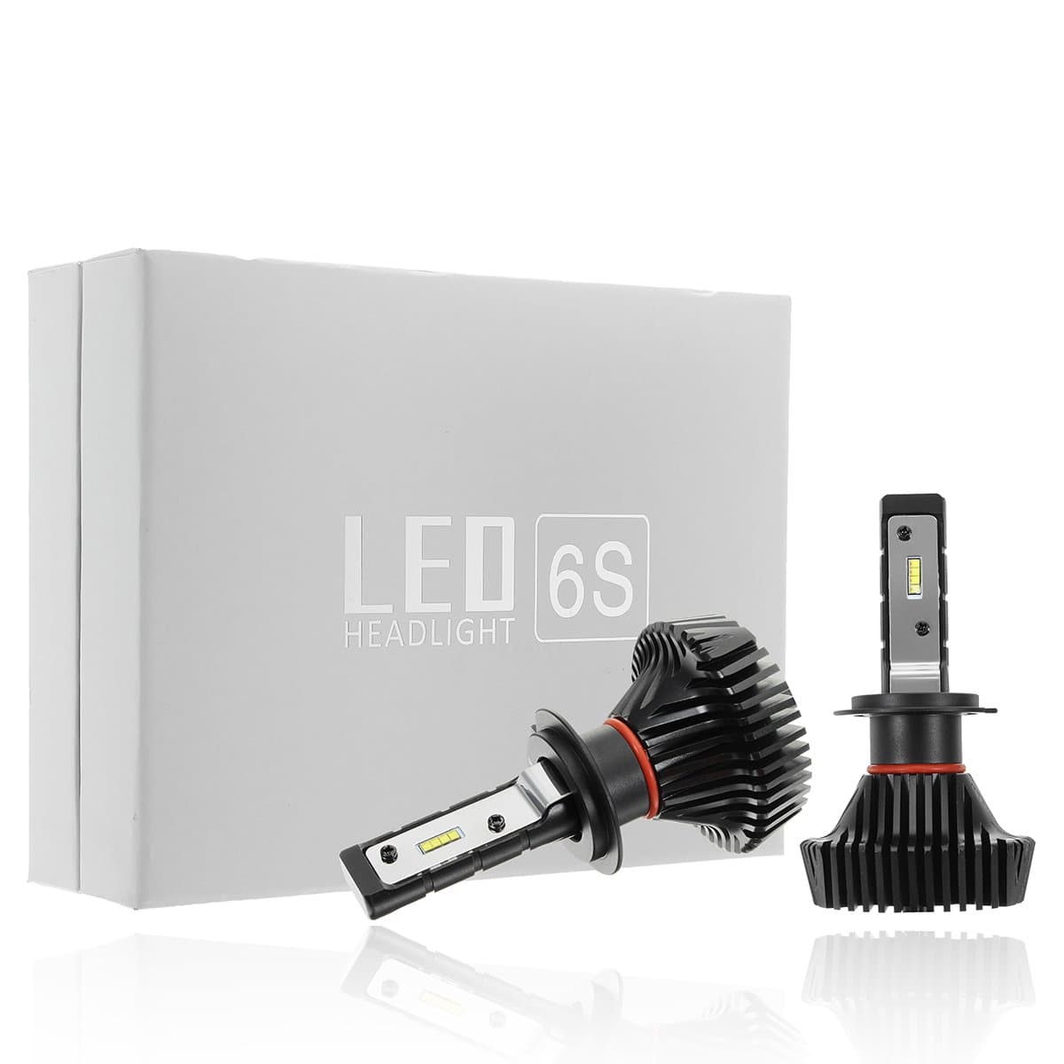 AutoLeader 6S LED Headlight Bulb 40W Concersion Kit 6500K Cool White 6000LM Fog Lamp Bulb ZES CSP Chip DC12-24V H7