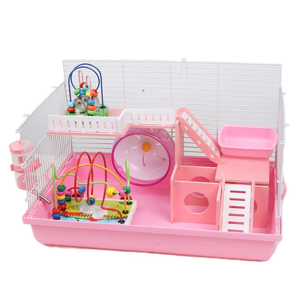 NJSD Cool Hamster Cage, Lightweight Acrylic Material, Bold Iron Wire, Gym And Labyrinth, Luxurious Interior Configuration, Suitable for Small Pets Such As Hamsters