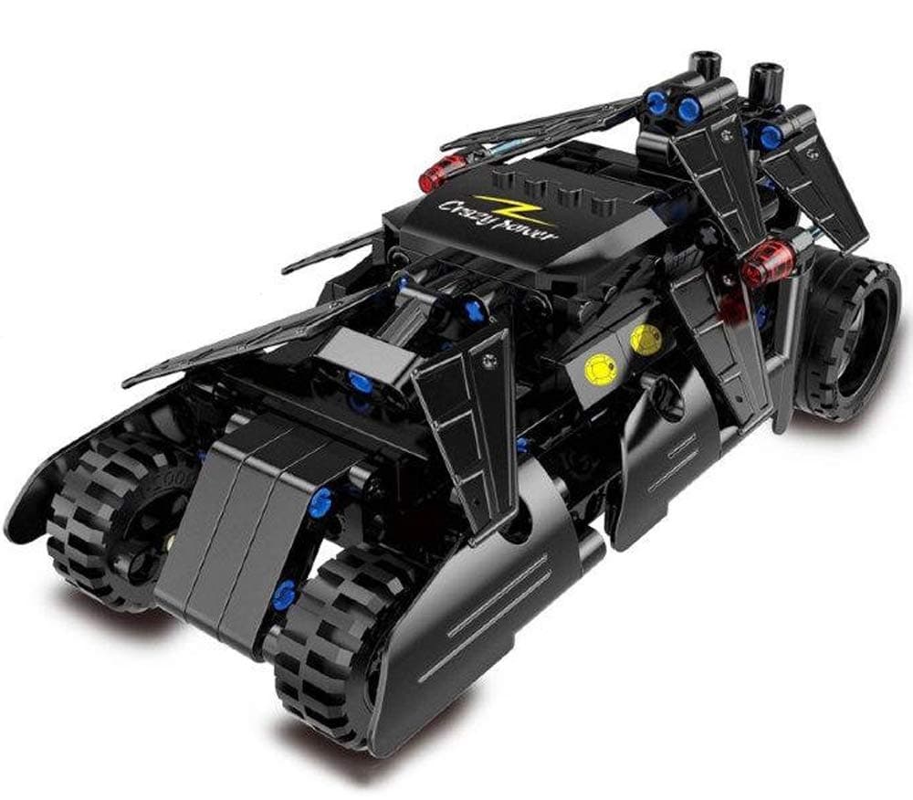 Modbrix Technik Batmobil Racer with Pull Back Motor Building Blocks Car Construction Toy, 212 Clamp Blocks