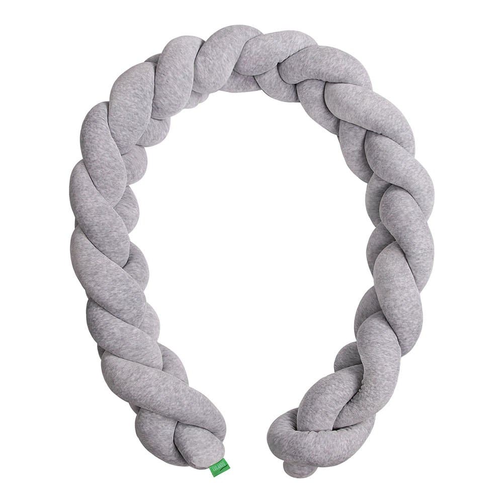 LULANDO COT BUMPER BRAID - BRAID WELUR 200 cm and 300 cm long, springy anti-allergenic, anti-allergenic, certified by Oeko-Tex, for the kid's room (Size: 200 cm, Colour: Grey)