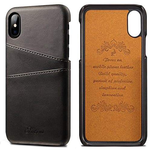 BENIMIL iPhone 6/6S/6S+/7/7+/8+/X Leather Card Case,Phone Case Ultra Slim Shockproof Wallet Case With Credit Card Slot (iPhone 7 Plus/8 Plus (5.5"), Black)