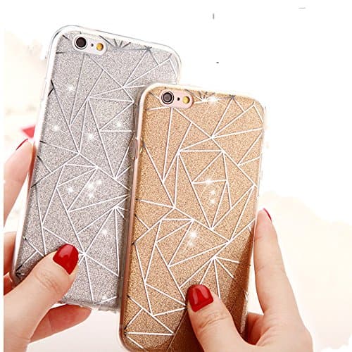 Iphone 6 Case, Irthing Bling Sparkly Glitter Flash Ultra Slim TPU with PC Protective Cover Case For Apple Iphone 5/5s 6/6s 6 plus/6s plus (6/6S 4.7"(Golden))