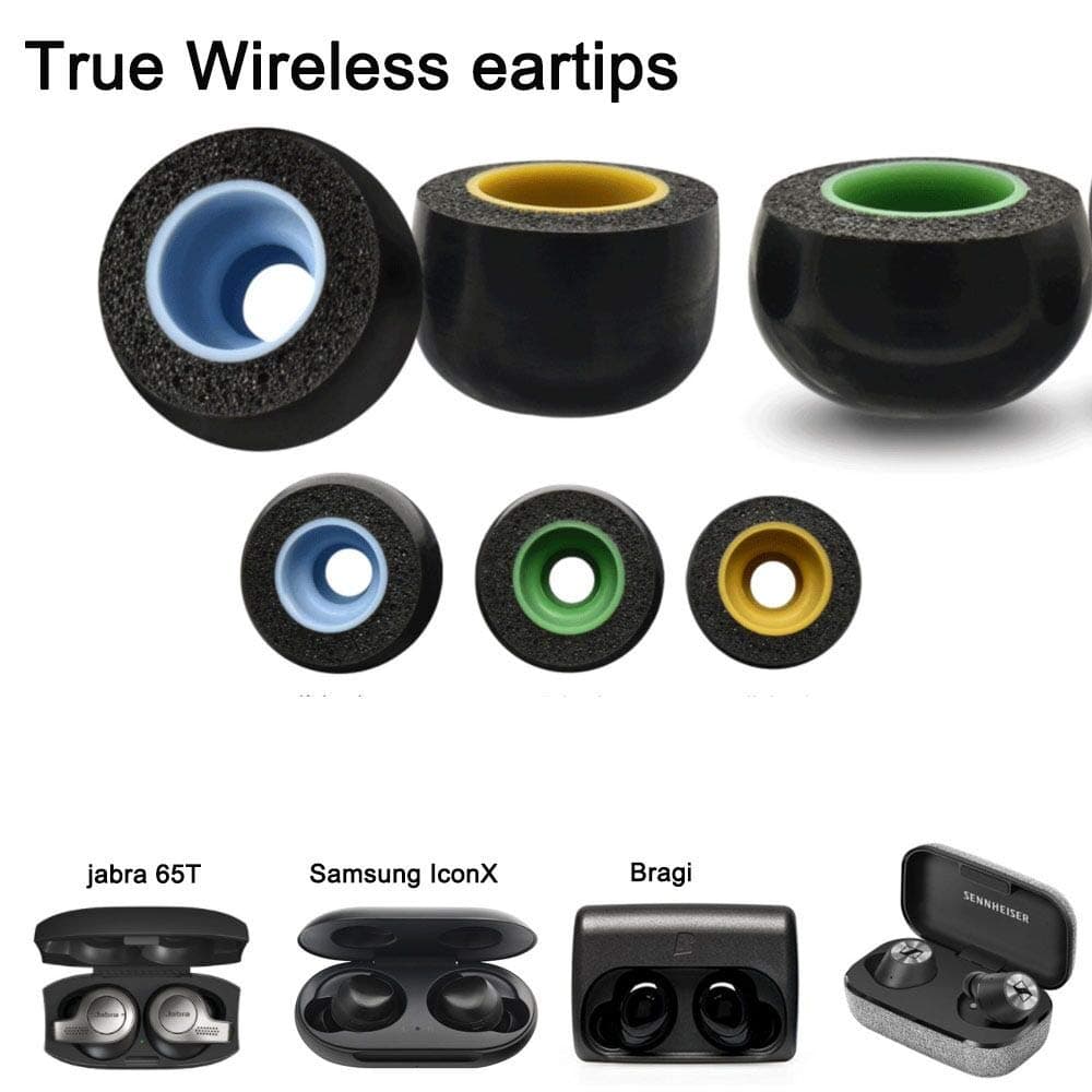 Galaxy Buds Tips Memory Foam for Samsung Galaxy Buds JBL Free Jaybird Vista Pioneer 1MORE Stylish AUKEY Key Series T10 Creative Outlier Air Cambridge Audio Melomania 1 Bicboz Earphone Tips (Medium)