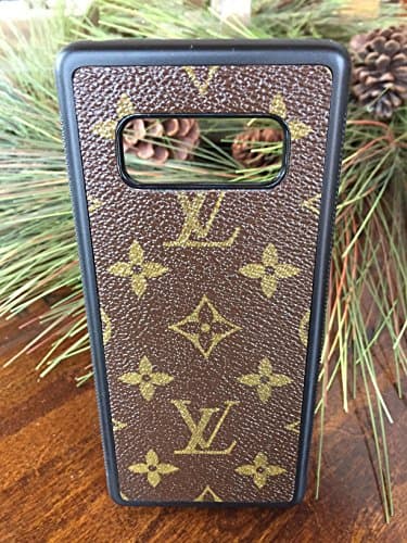 Handmade Samsung Galaxy Note 8 cell phone case covered in repurposed Louis Vuitton canvas