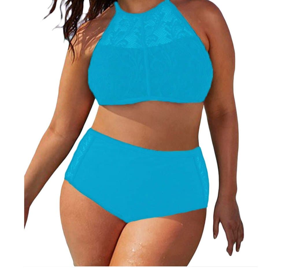 Christmas TomYork Patterned Mesh Insert Plus Size Swimwear