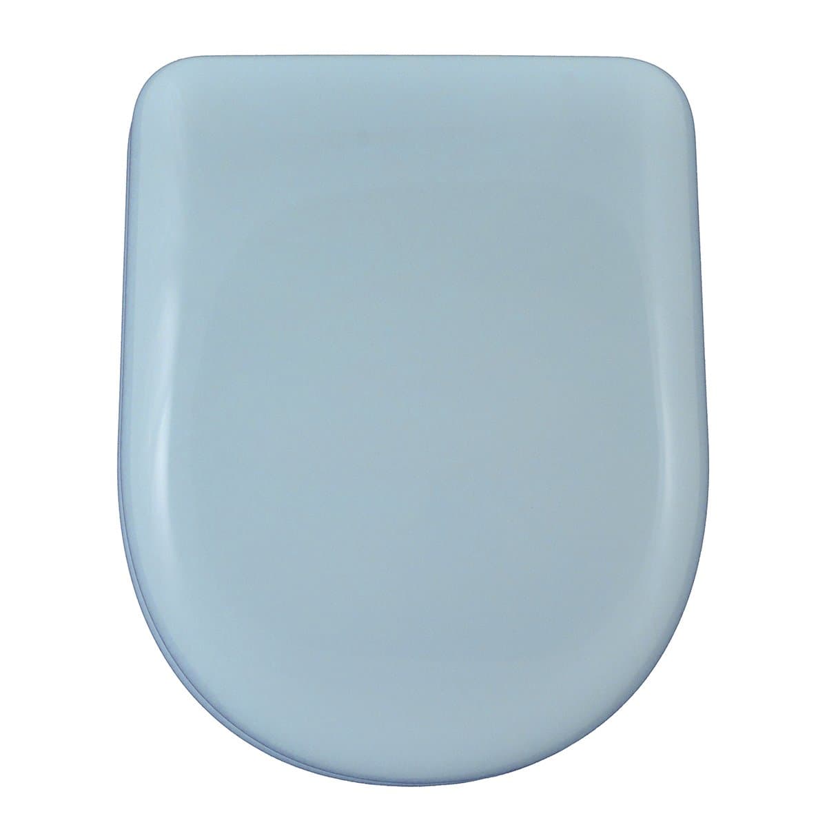 WC Toilet SEAT Compatible | D-U Shape | Round Front | Adjustable & Removable INOX Hinge | Easy Clean & Easy to Install | Very Resistant | 43 x 36 x 5 cm | 16,9 x 14,2 x 2 in (Celestial Blue)