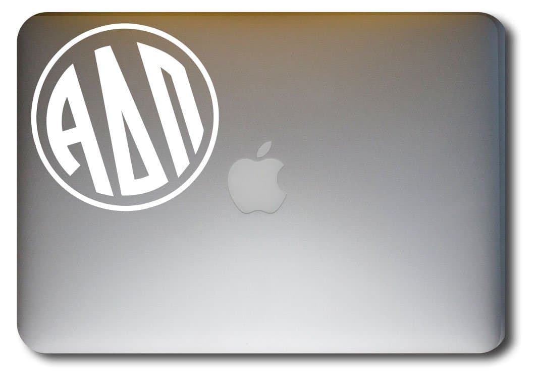Alpha Delta Pi Monogram Die Cut Decal for Macbook, Laptop or Car (White)