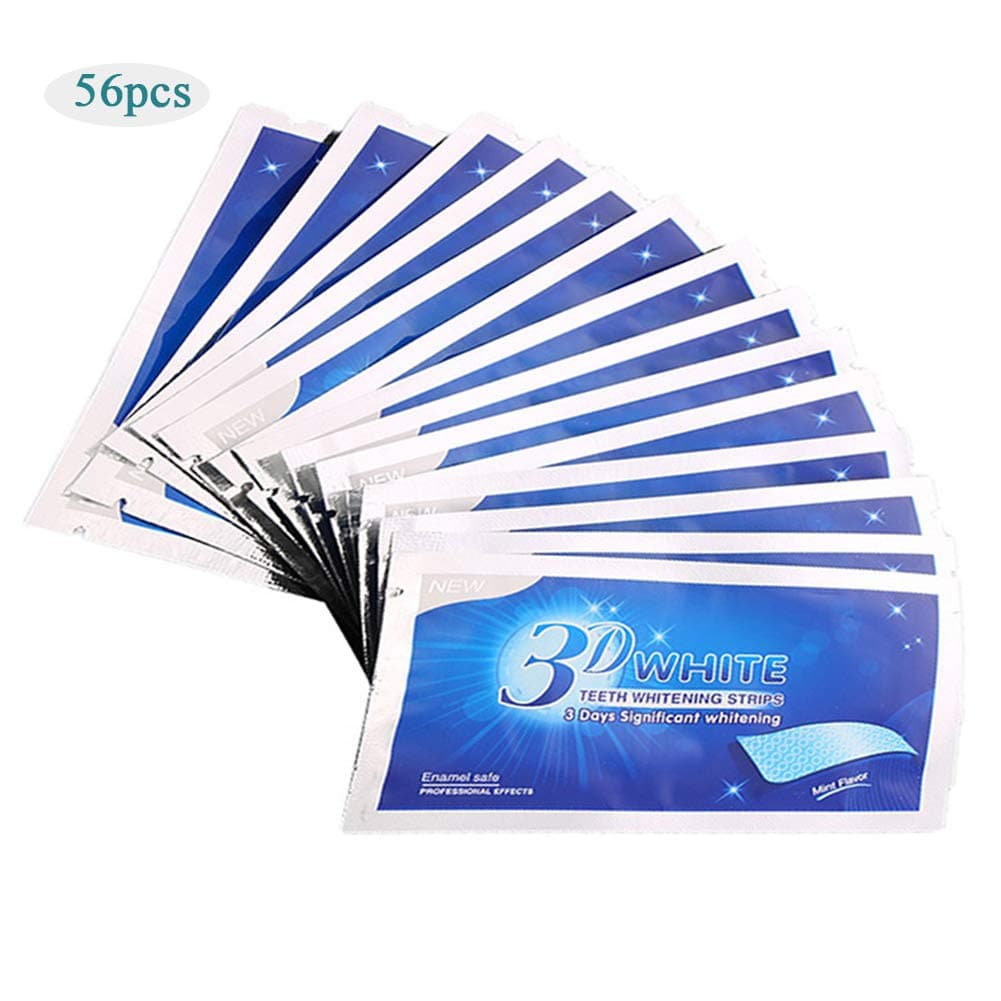 56pcs Teeth Whitening Strips Crest 3D Teeth Bleaching Treatment Remove Stains,Fast Result & No Sensitivity