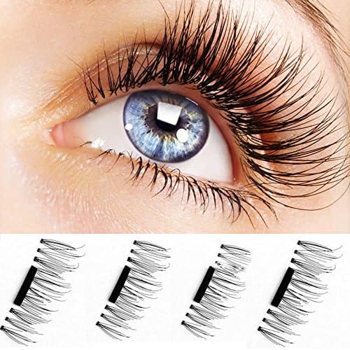 Morink 3D Reusable False Magnetic Eyelashes Ultra-thin 0.2mm,2 Pair 4 Pieces-No Glue Required
