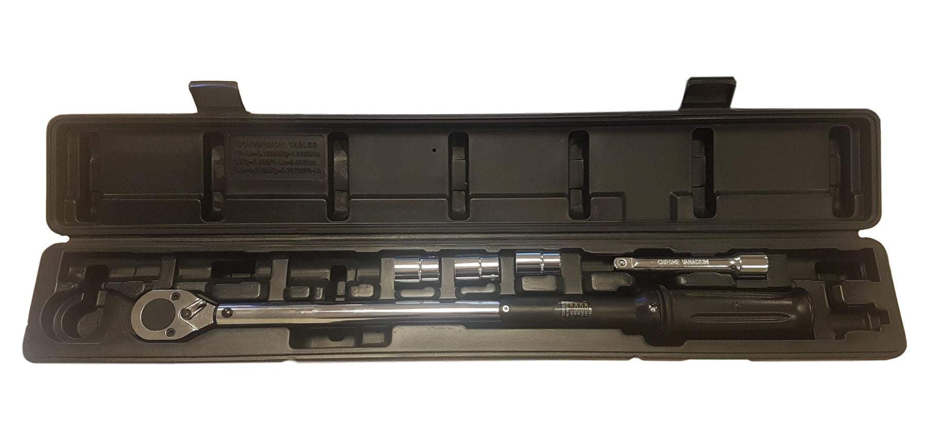 Sos Tools S1002-1/2" Inch Square Drive Torque Wrench Micrometer 40-210Nm/354-1859in./lb. Calibration Certificate Ideal for Bike and Car Wheel Maintenance, Professional Mechanics