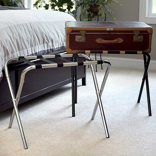 Metal Folding Luggage Rack - Black