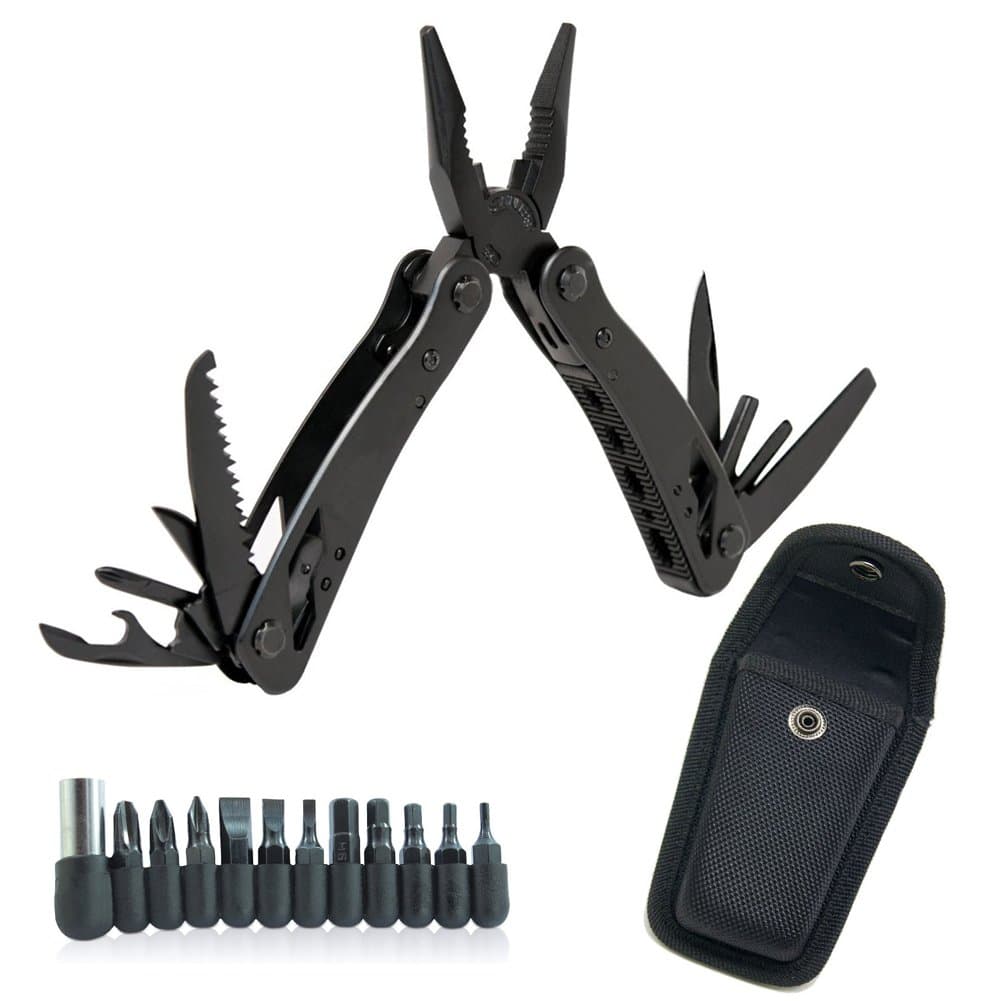 Multitool 21 in 1 Pliers Knife---Compact Durable Pocket Knife, Plier,blades,Screwdriver Tool Set with Screwdriver bits,Perfect Kit for Survival, Emergency, Camping, Outdoor/Indoor with Nylon Pouch