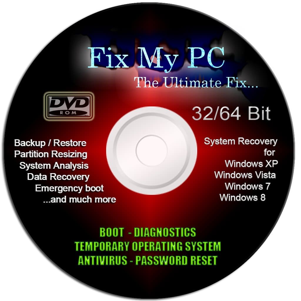 The FIX MY PC - the Utilmate Fix - Boots any Computer 32/64 Bit- Windows/OSX/Linux [Lastet Version 2015-2016]