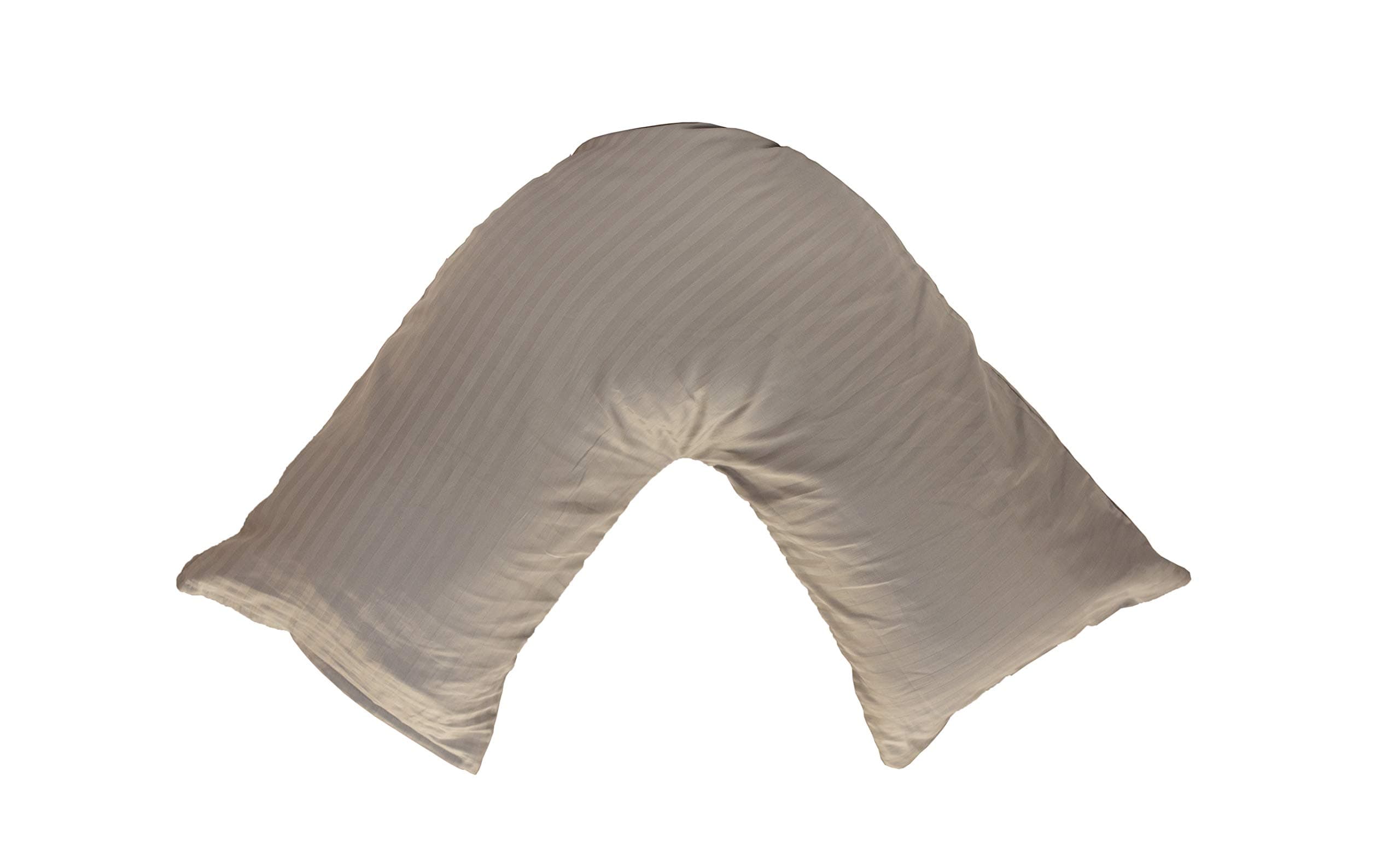 AR Textile 100% Cotton 300 Thread Count Satin Stripe Luxury V- Shaped Pillowcases in 4 colors (Grey)