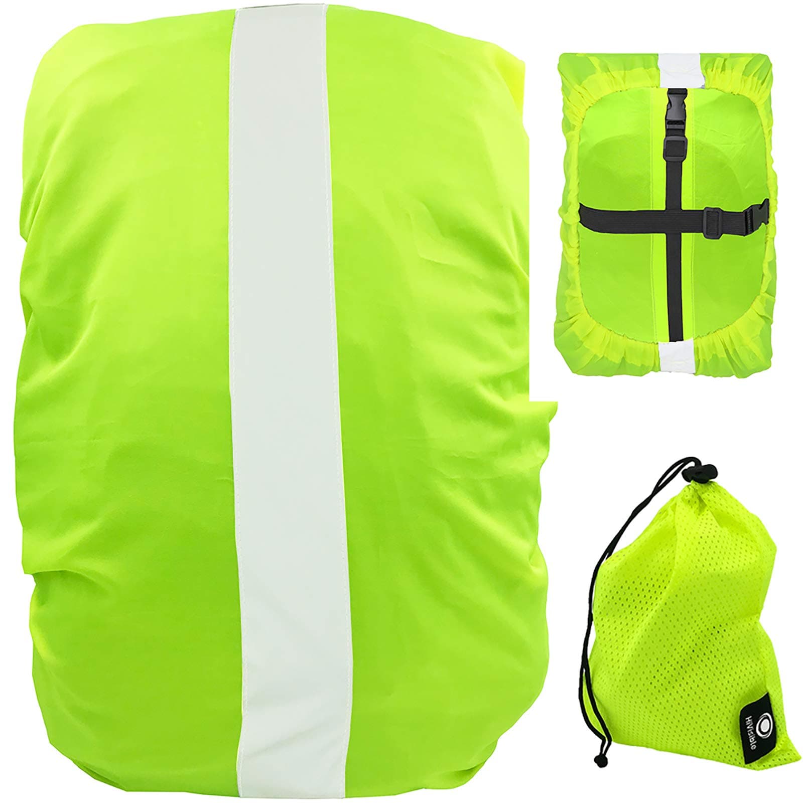 HiVisible Reflective Backpack Cover Rainproof - Waterproof Rain Cover for Backpack - 10-30L