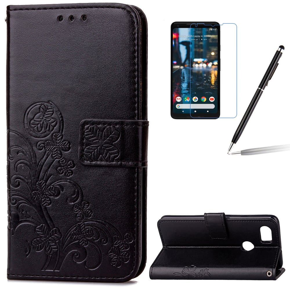 mellonlu Google Pixel 2 XL Case, Pixel 2 XL Wallet Case, [Kickstand Feature] [Wrist Strap] Premium PU Leather Magnetic Card Slot Wallet Flip Fold Case for Google Pixel 2 XL (Not fit Google Pixel 2)