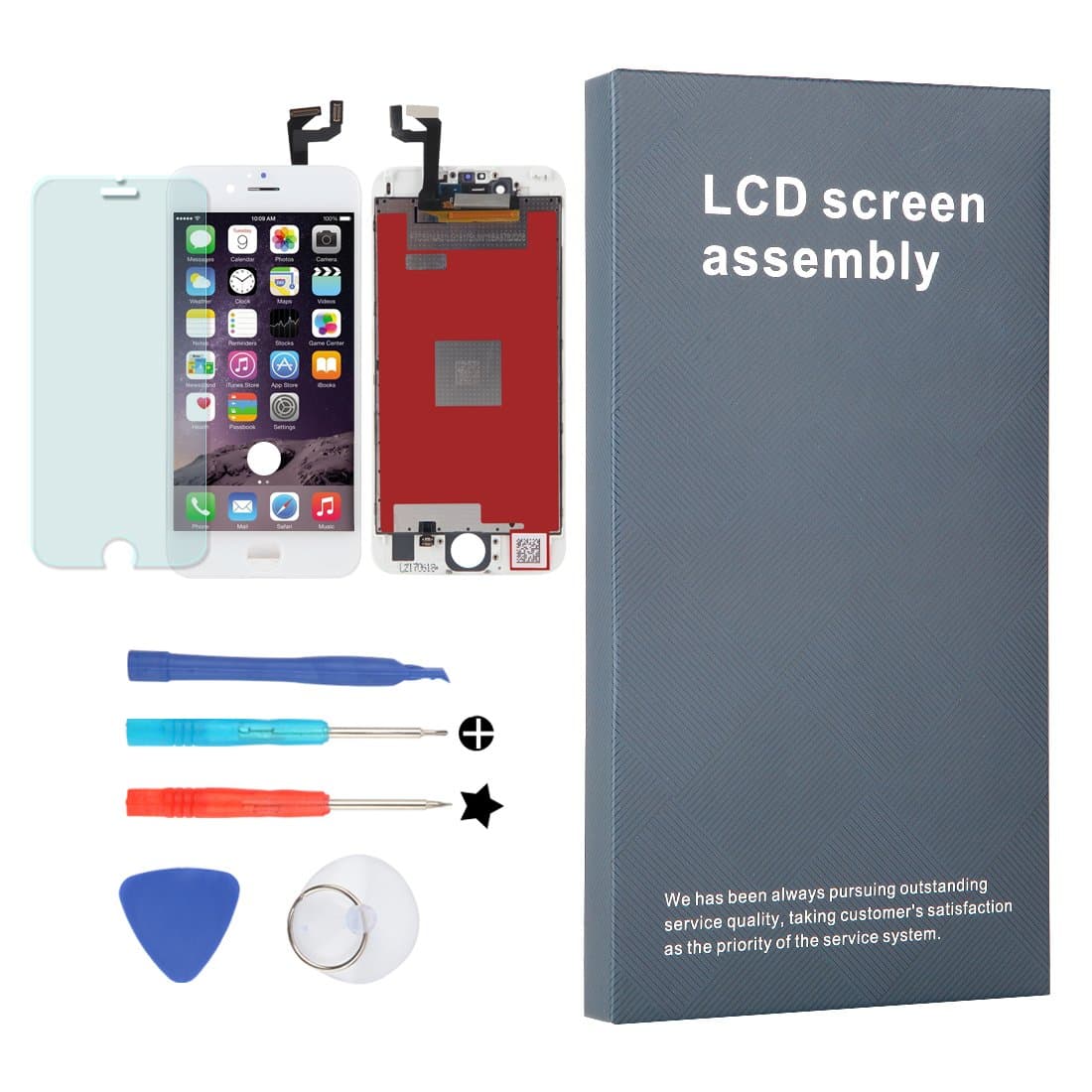 KXC ST LCD Touch Screen Digitizer Display Replacement Full Set with Tools and Glass screen protector For iphone 6S (4.7 inch) White