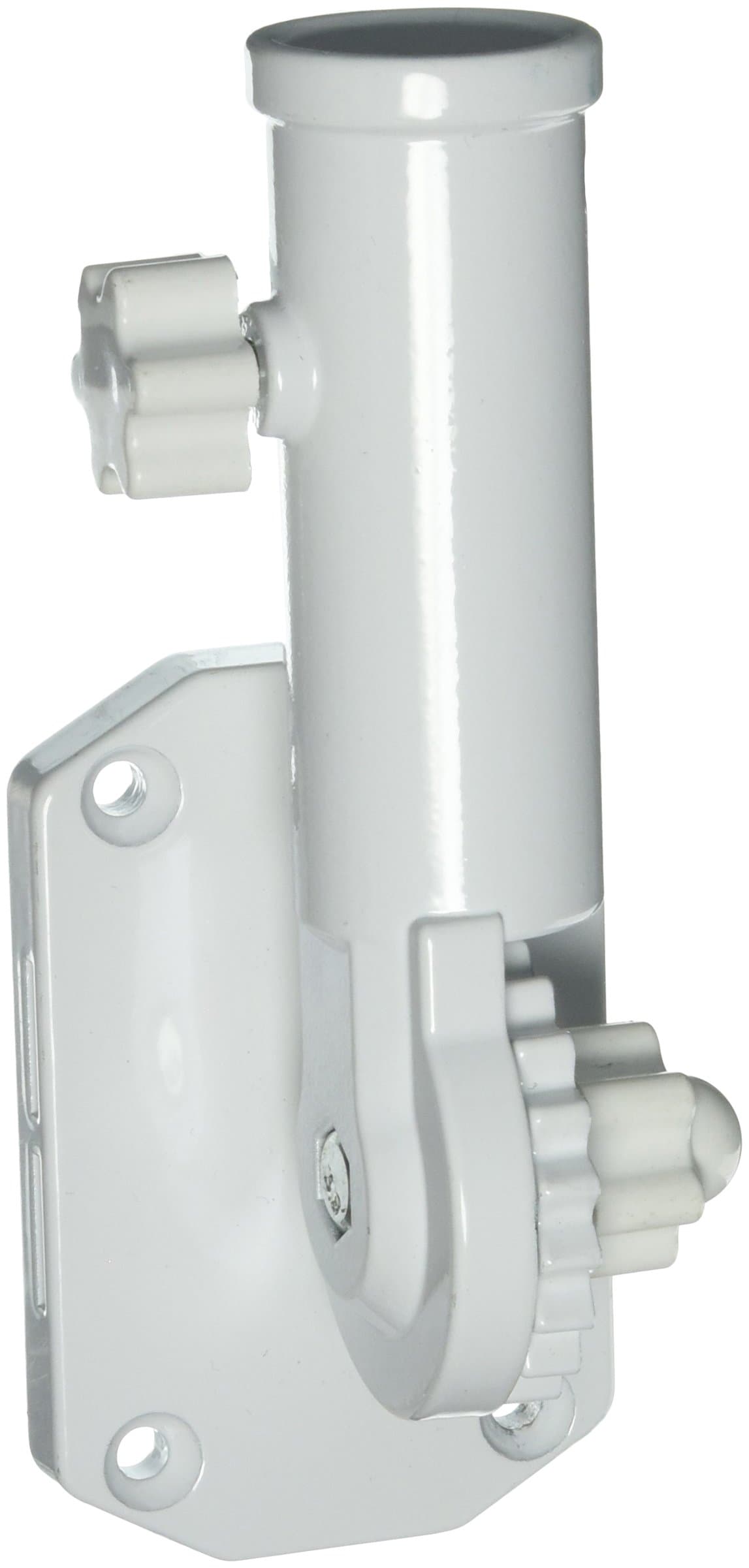 American Signature Flag Pole Bracket, Heavy Duty Adjustable Multi-Position Mount, 1" Diameter, White Powder Coated Aluminum Flagpole Holder