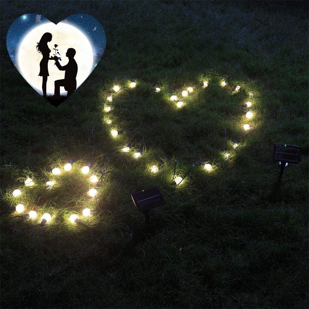 ENRICH 30ft 26pcs G40 Bulbs Solar Powered G40 LED String Light, for Deck Patio Garden Backyard Garden(1 Pack, Warmwhite)