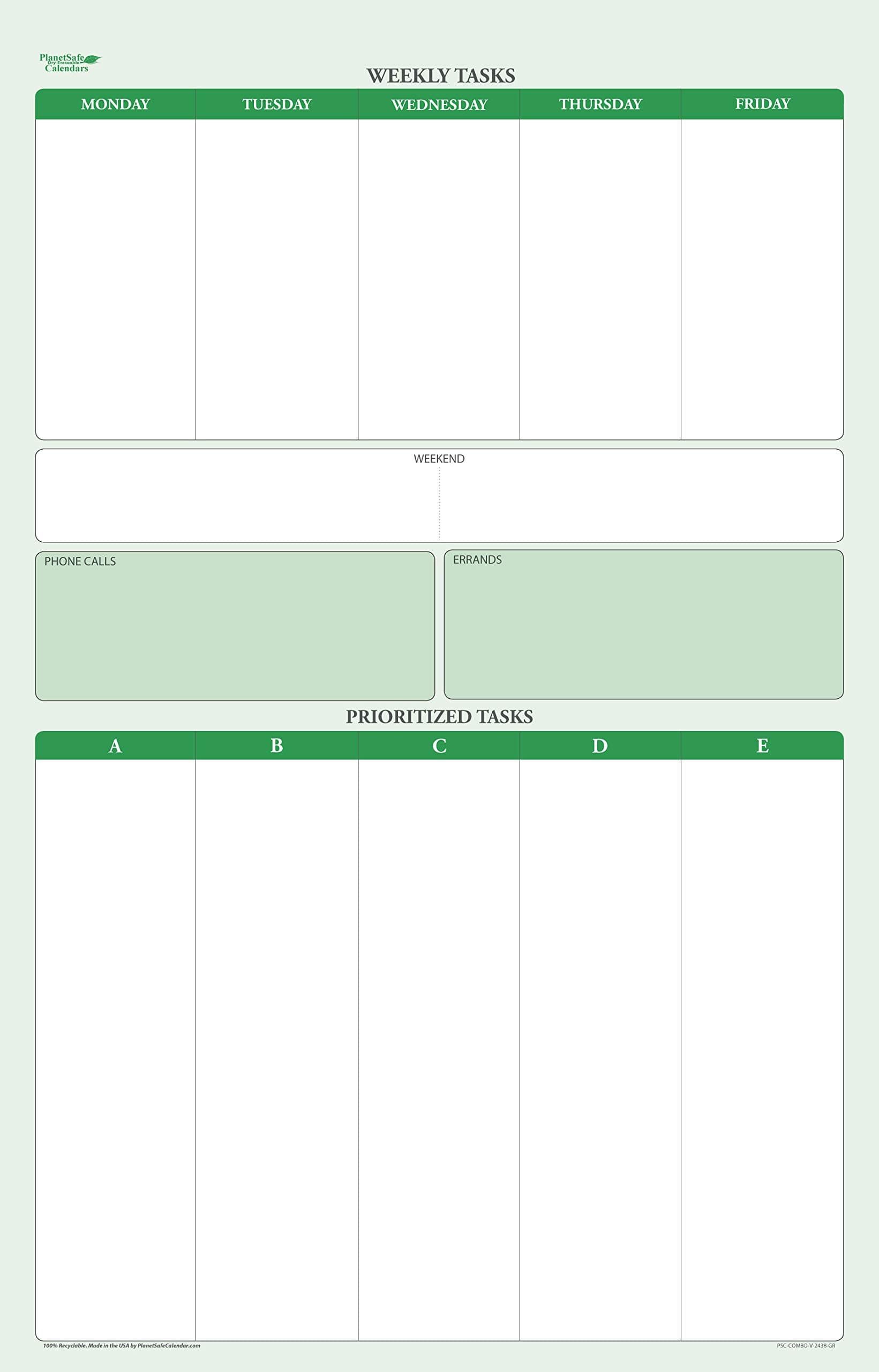 Erasable Personal wall Planner 24 in. x 41 in.
