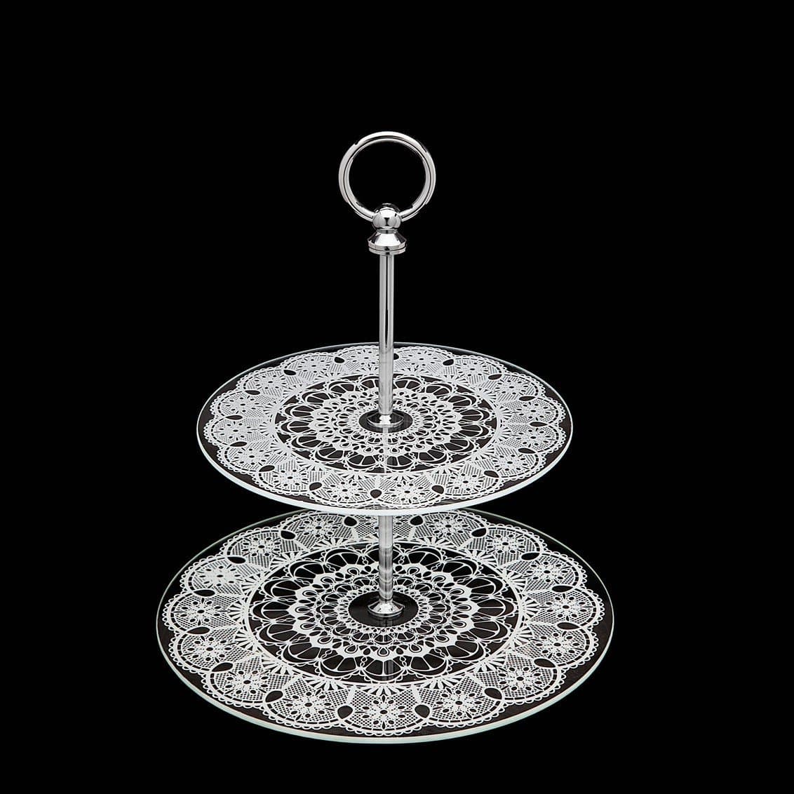 Glass Lace 2 Tier Serving Tray by Studio Silversmith