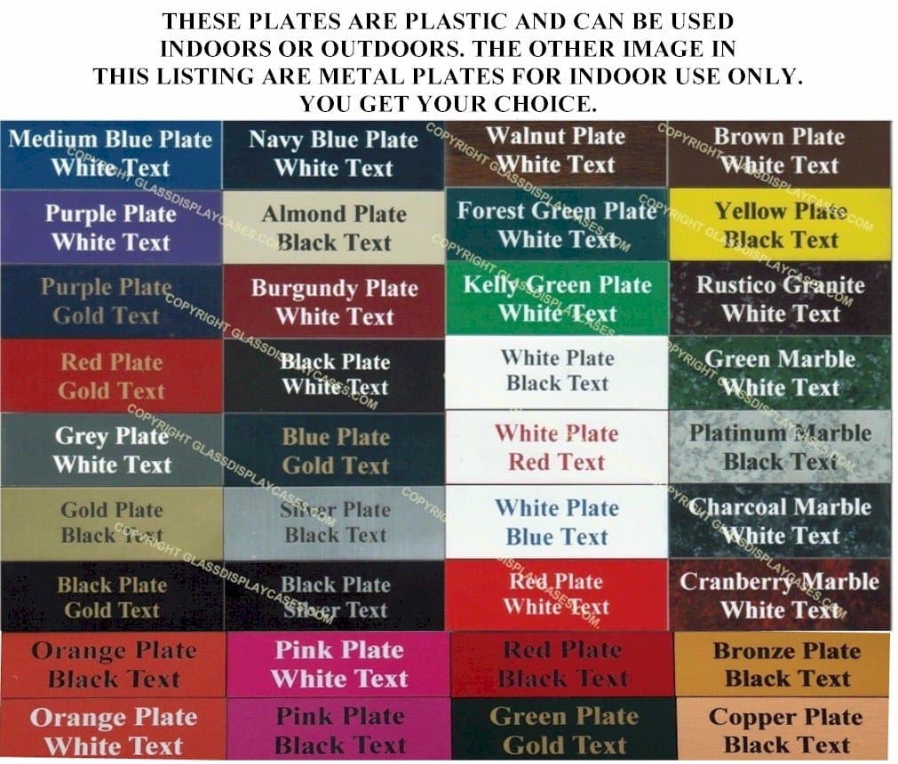 4x1 inch Plastic or Metal Custom Personalized Name Plate