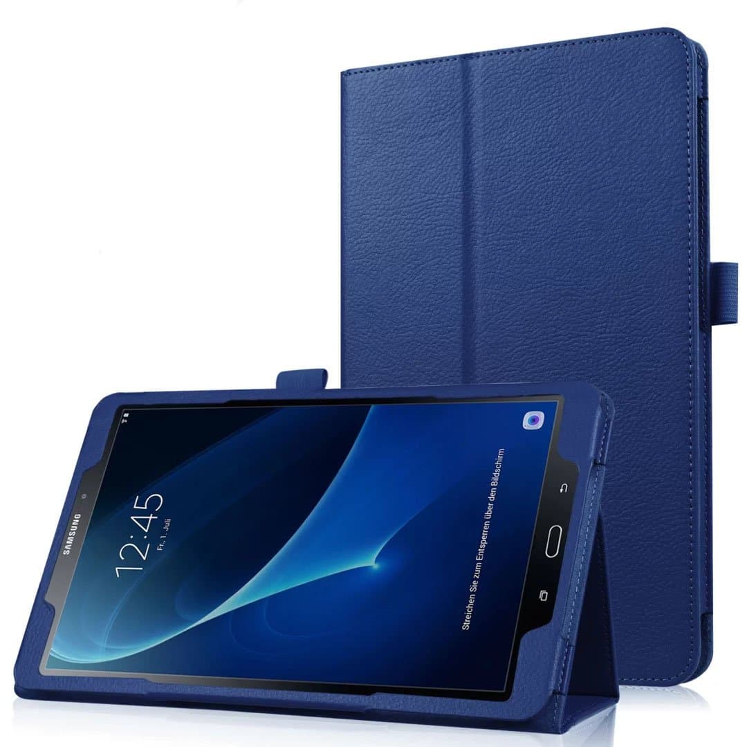 SOTEFE® Case Samsung Galaxy Tab A6 10.1'' - Support Folio Cover Case Protective Slim for Samsung gal axy tab A 10.1 2016 SM-T580/585 Auto Wake/Sleep Function + Screen protector - Blue Dark
