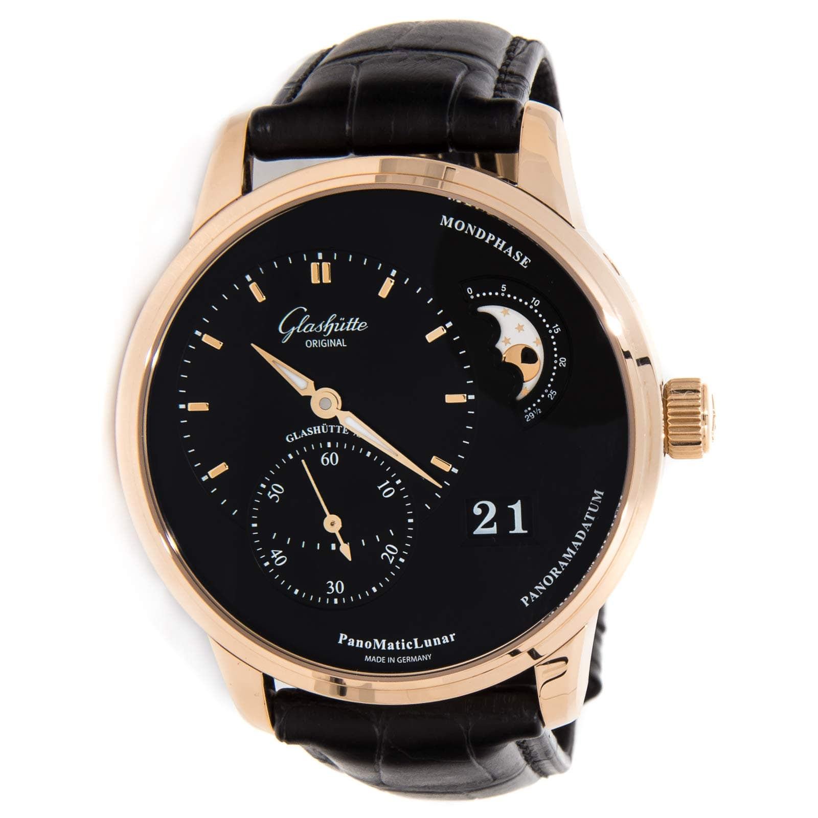 Glashutte Original PanoMatic Mechanical (Automatic) Black Dial Mens Watch 1-90-02-49-35-30 (Certified Pre-Owned)