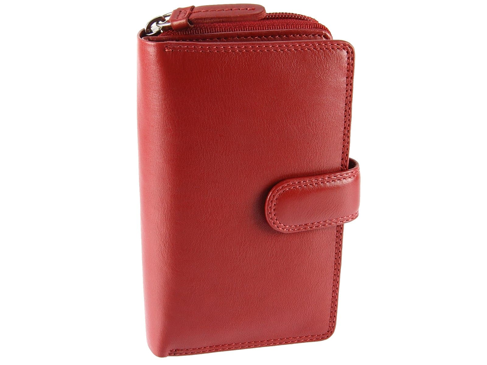 Visconti Large Multi Compartment RFID Blocking Ladies Leather Purse Wallet - HT33 (Red)