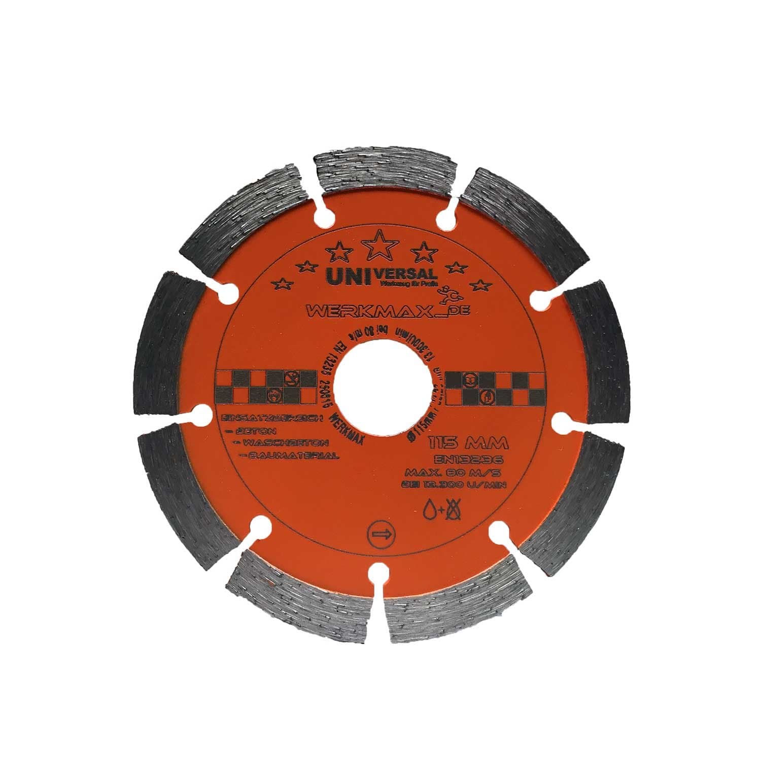 Diamond Cutting Disc Diameter 115 mm for Concrete, Brick and Plaster Masonry | | Unimax/Bore 22.2 mm for Angle Grinder 115/22