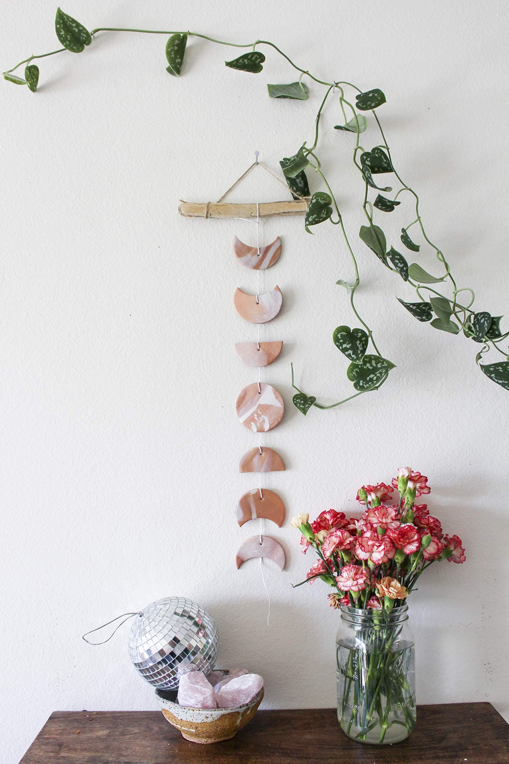 Copper & Rose Gold Moon Phase Wall Hanging
