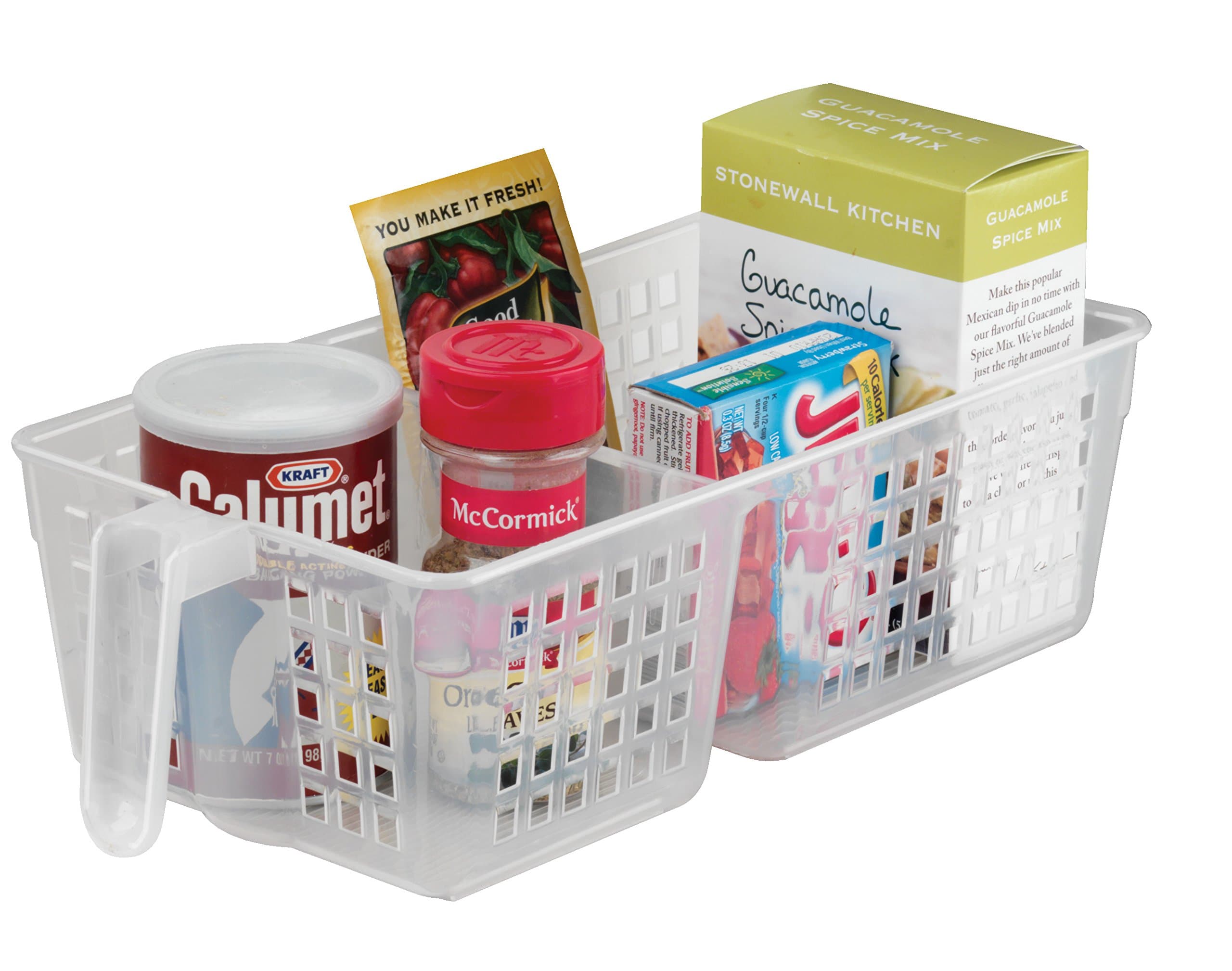 Perfect Pantry 2-Section Handy Basket, Clear