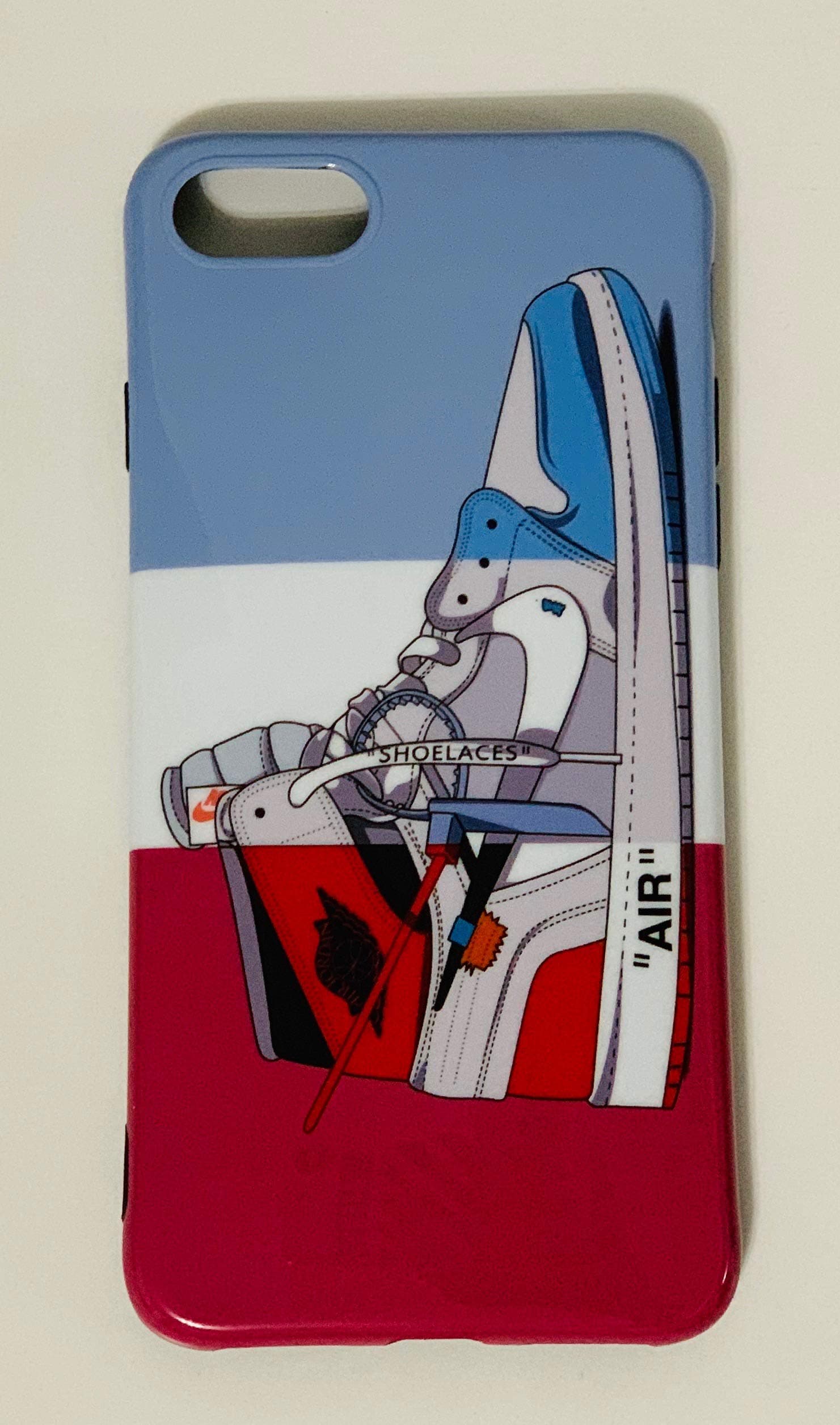 iPhone Shoe Case, Chicago/EU/UNC Off White 1s Slim Shock Absorbing Protective Sneaker Fashion Case (iPhone Xs Max)