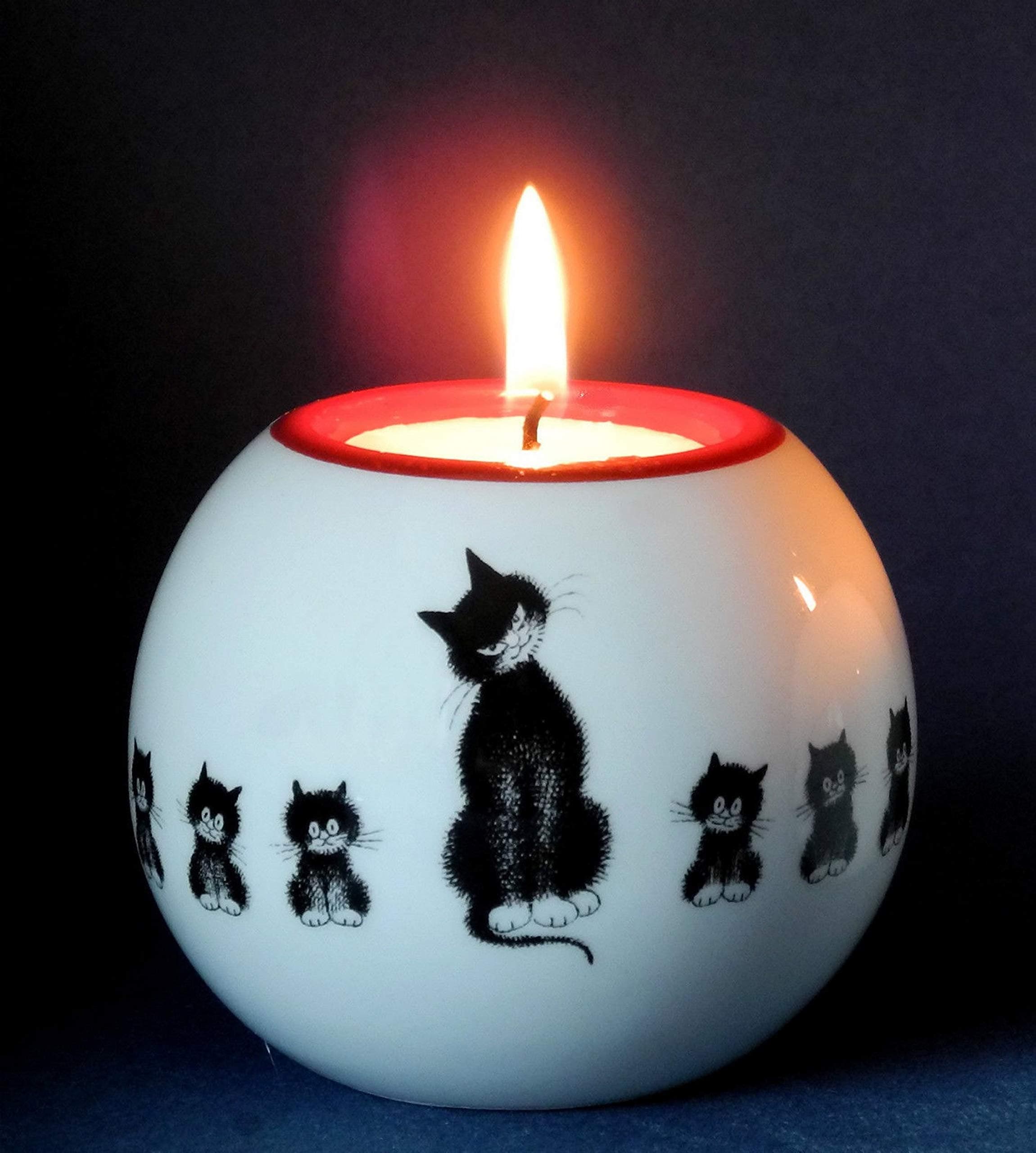 Cats by Dubout Candle Holder