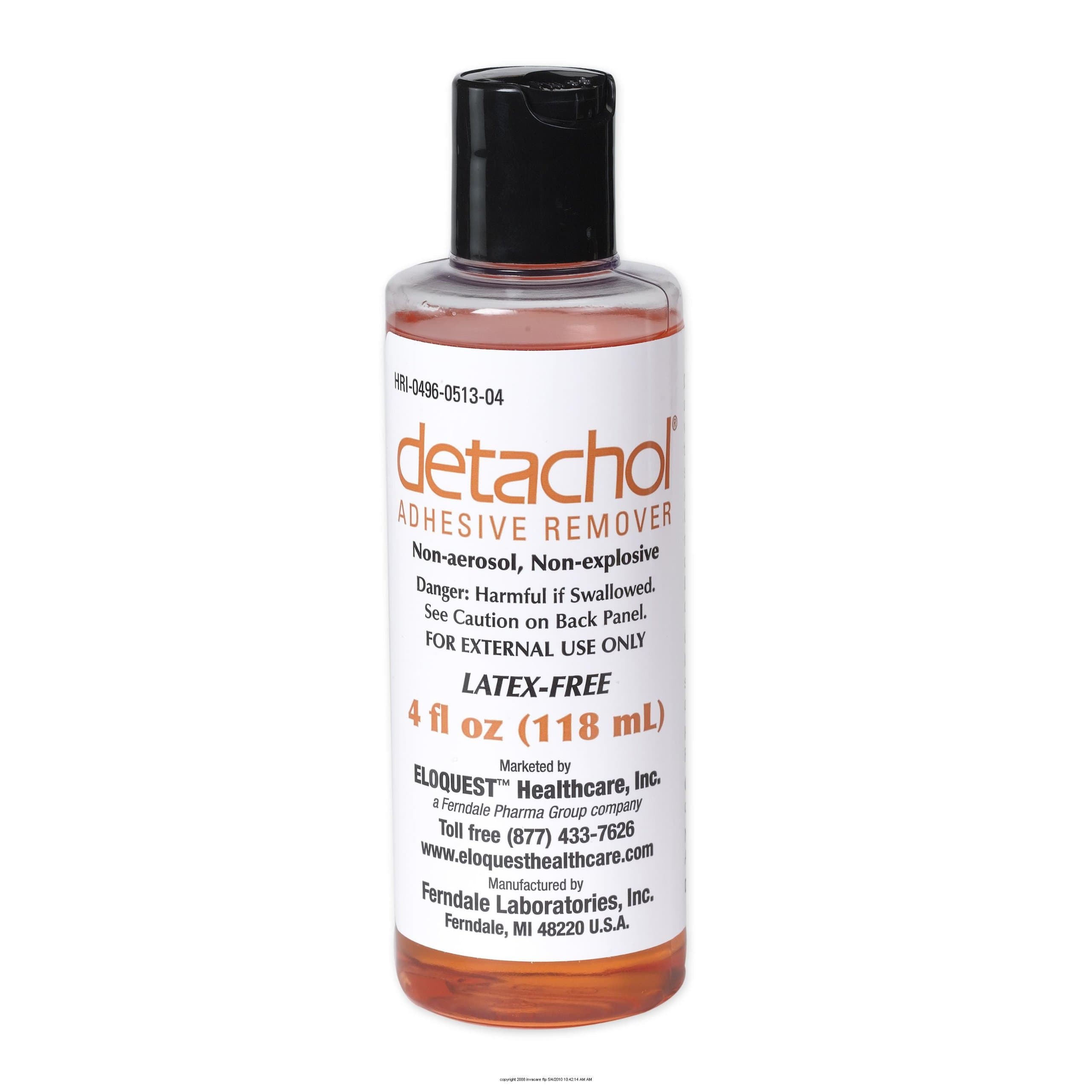 Detachol Adhesive Remover-Packaging: 4 fl oz Bottle - UOM = Each 1