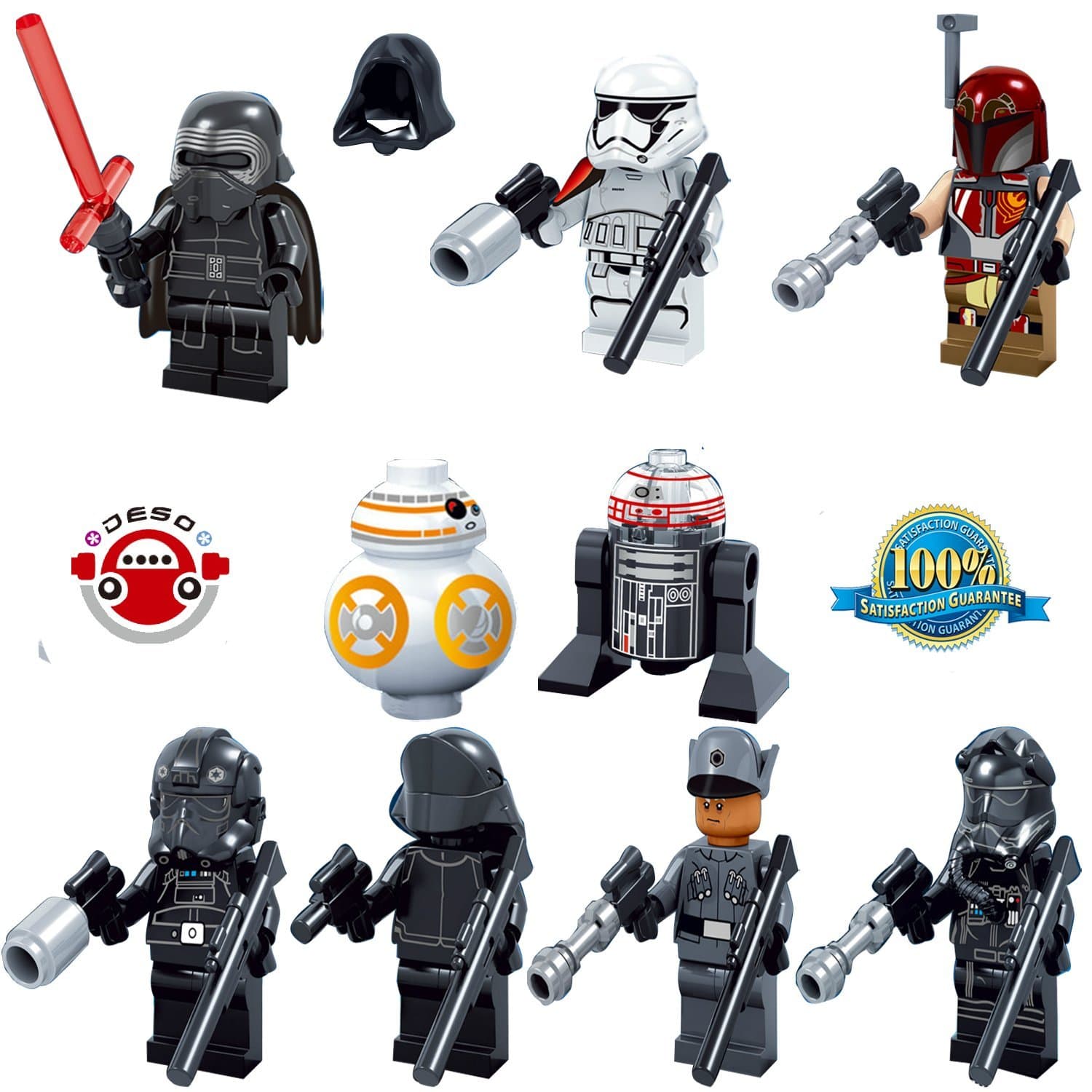 10 Pcs Lego-Compatible Figures Action figures with Weapons come with deso orginal box