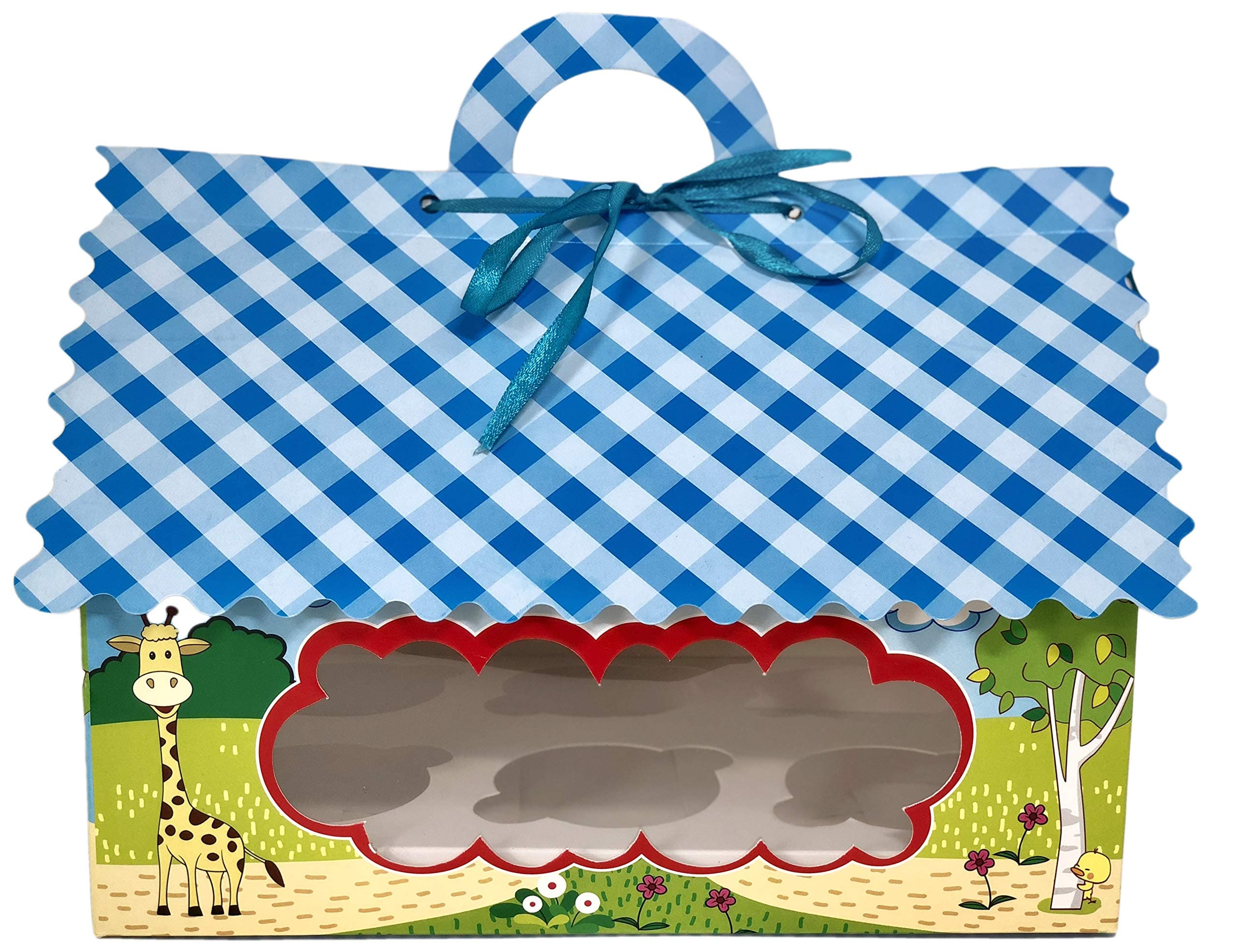 6 Cupcake Box hut: Pack of 5 Boxes (Blue)