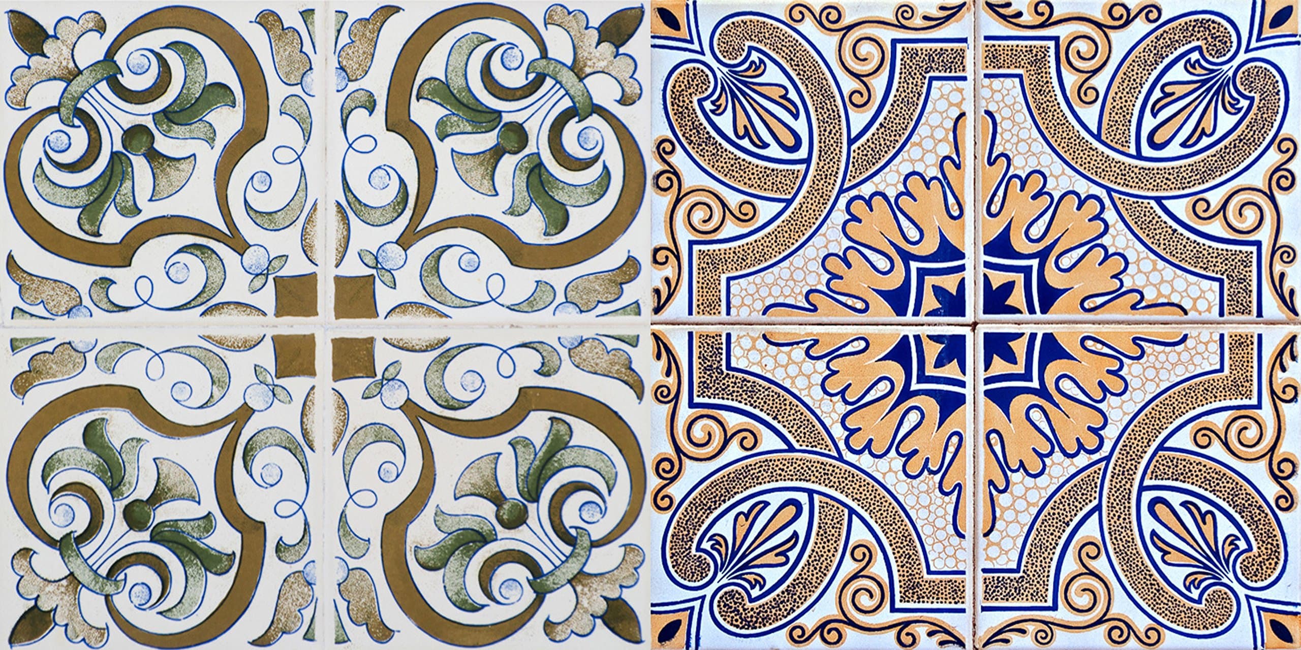 Mi Alma Authentic Tile Stickers 24 PC Set Spanish Design Wall Tile Decal Perfect for Kitchen Backsplash or Bathroom Tiles Vinyl Art Easy to Install Peel and Stick (8x8 Inch, Green & Brown H204)