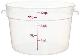 Cambro Camware Bundle 6 &12 Quart Translucent Round Food Storage Containers with Lids and Free Scraper