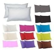 Pair of 200 TC Percale PLAIN Cream Super King Size 3 Foot Pillowcases