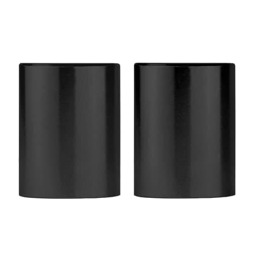 Lamp Finials 2-Pack (Black Cylinder, 5/8" Tall), Secure Lampshade to Table/Floor Lamps, Decorative Matching Solid Metal Replacement Finial Set, 1/4-27 IPS Pipe Compatible, American Small Business